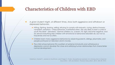 characteristics of ebd.